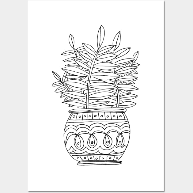 Potted Fern Wall Art by LauraKatMax